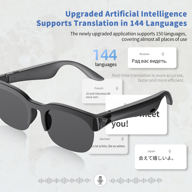 Audio Music To Video Ai - Умные аудио-очки с ИИ, беспроводной Bluetooth-звонок,