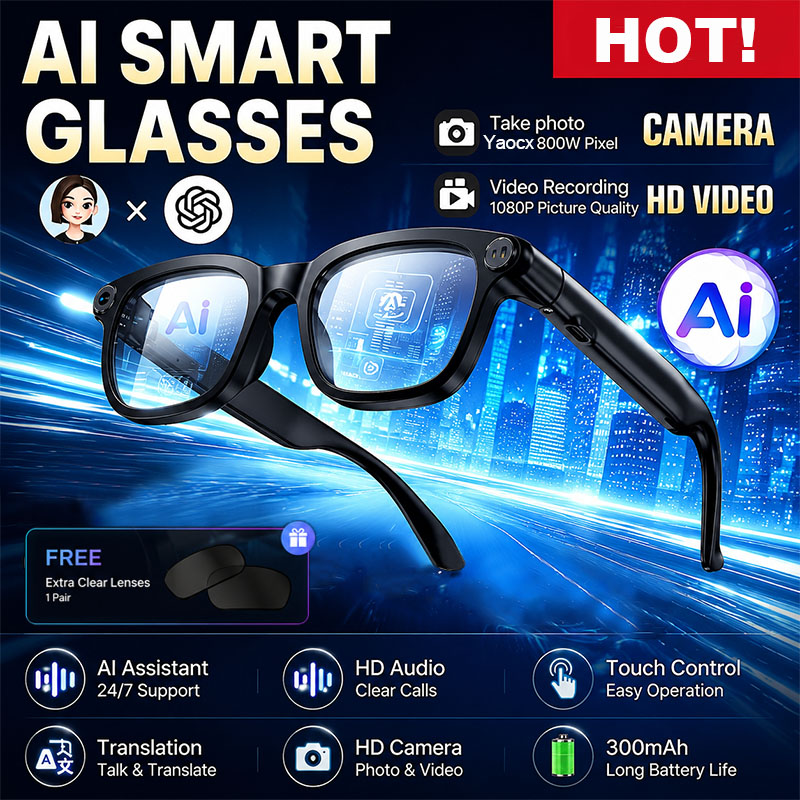 Новые умные очки с ИИ, HD-каме – обзор и цена Audio Music To Video Ai